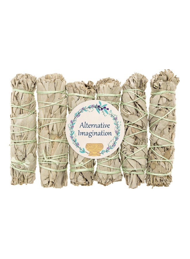 Alternative Imagination Premium California White Sage 4 Inch Smudge Sticks - 6 Pack - Image 1
